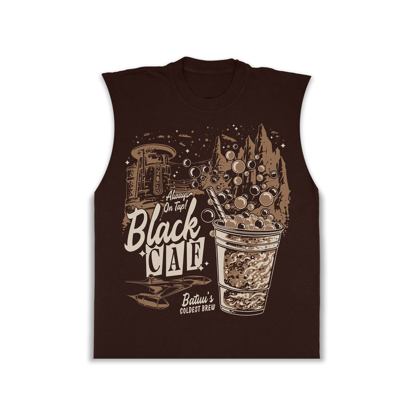 Black Caf Cantina Cutoff Muscle Tank